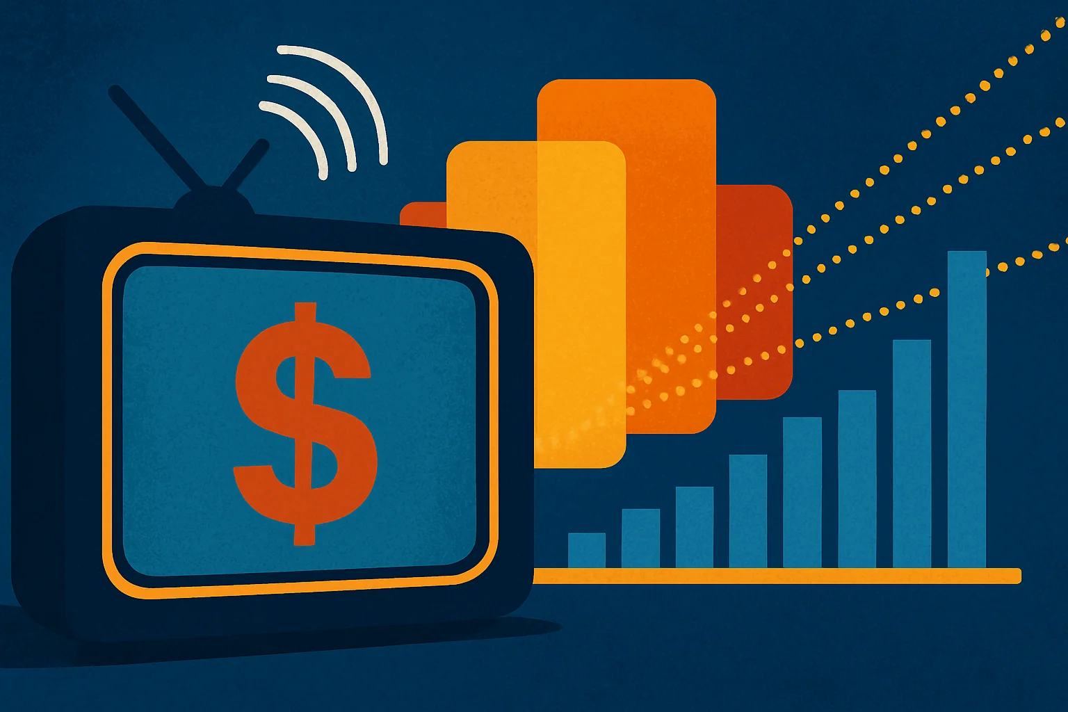 Original editorial illustration for The End of Free OTA TV Could Be Soon For ABC, CBS, FOX, & NBC If You ...: Why It Matters Now — Revision 2.