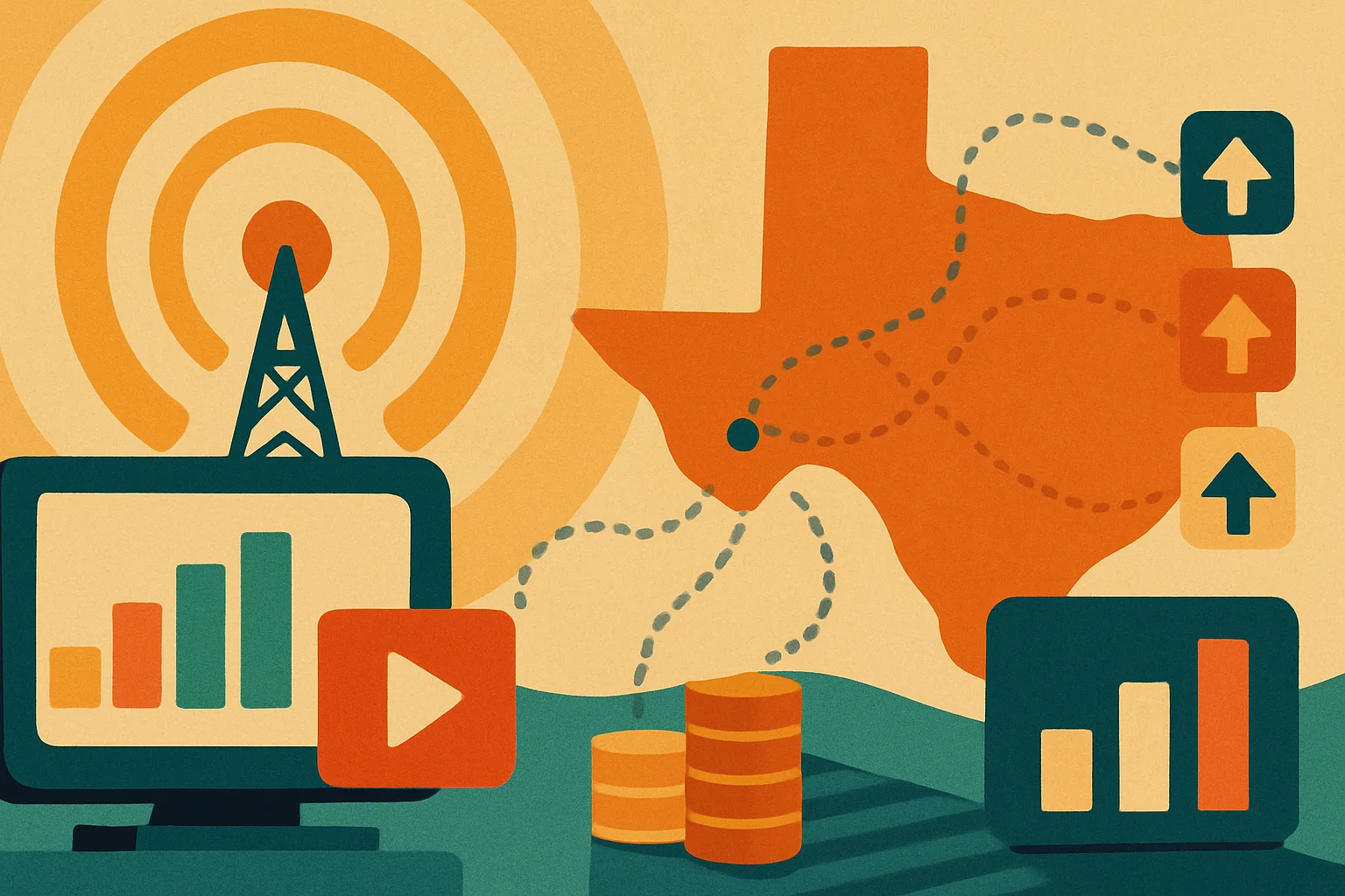 Original editorial illustration for KRWG-TV expands free over-the-air service to El Paso: What Changes Next.